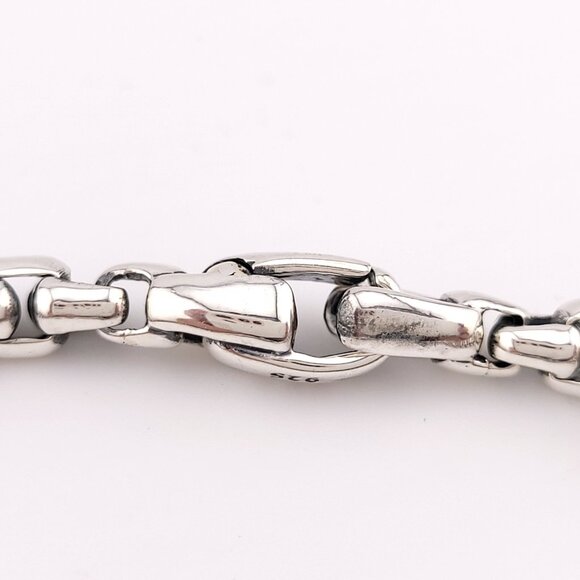 David Yurman Sterling Silver Black Diamonds Wave Dagger 8 In Box Chain Bracelet - Picture 10 of 12